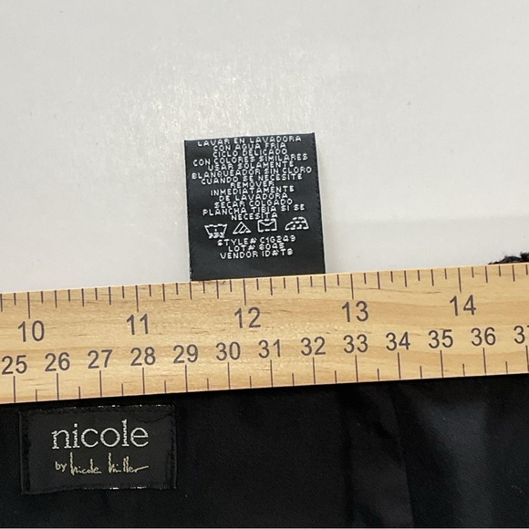 Nicole Miller Midi Short Black Skirt Size 14 - Picture 5 of 11